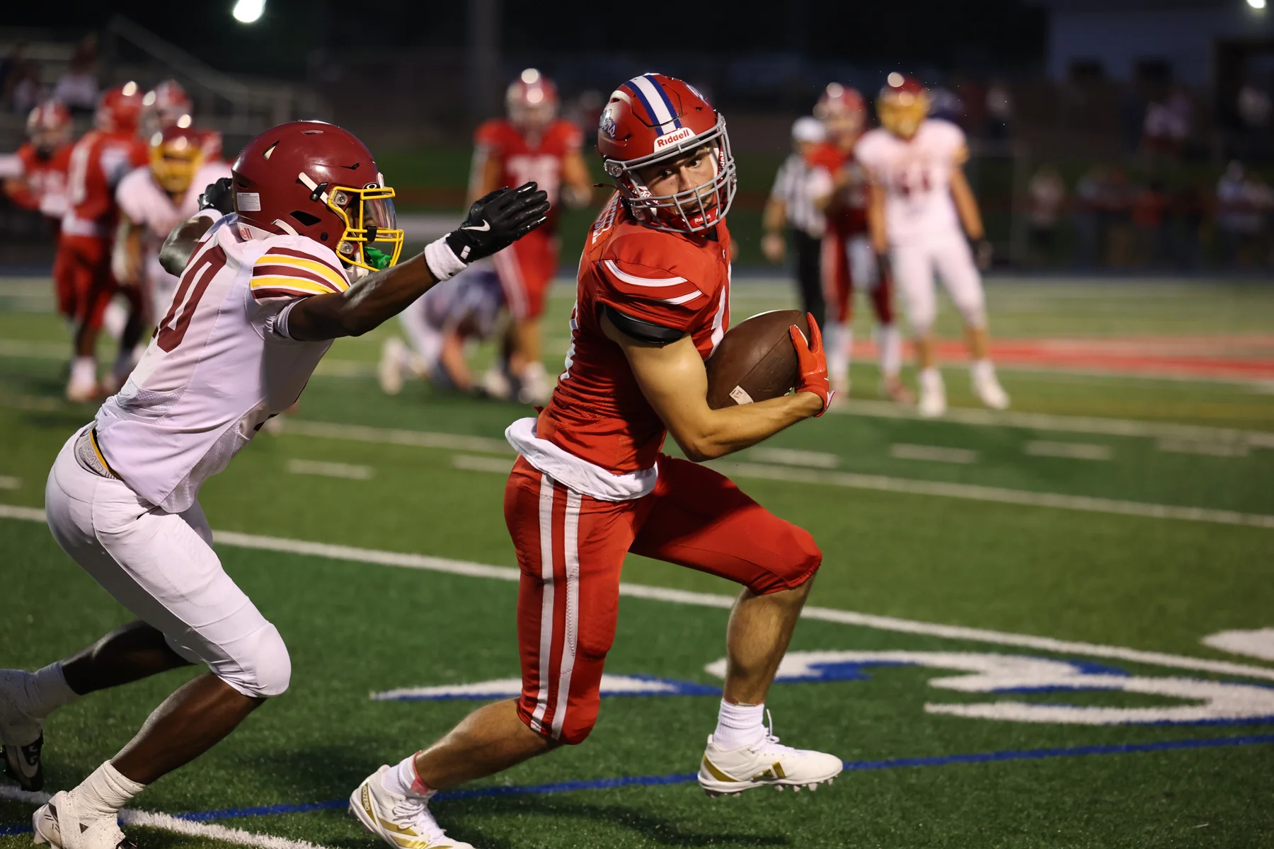 Turning after the catch and trying to run